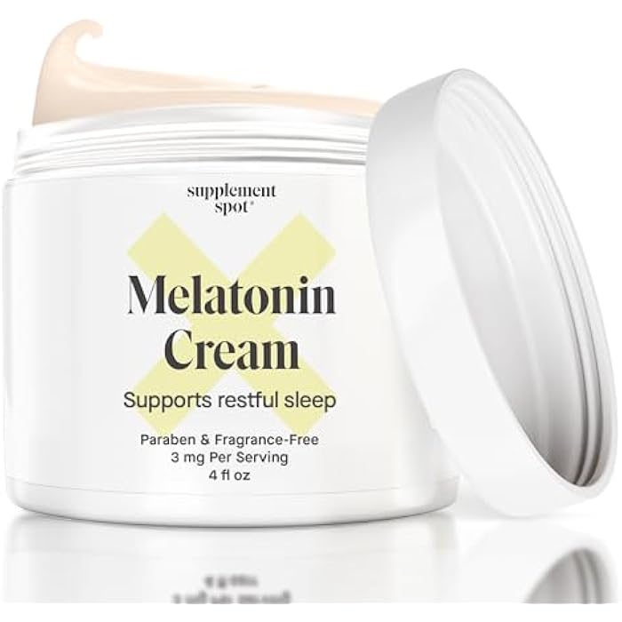 Supplement Spot Melatonin Cream for Restful Sleep – Melatonin Sleep Supplement Reset Biological Body Clock – Paraben, Fragrance-Free to Reduce Fine Lines & Wrinkles – Natural Sleep Cream (4 oz) - Image 1