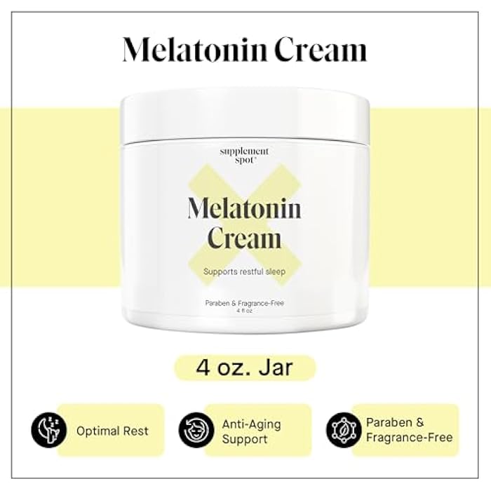 Supplement Spot Melatonin Cream for Restful Sleep – Melatonin Sleep Supplement Reset Biological Body Clock – Paraben, Fragrance-Free to Reduce Fine Lines & Wrinkles – Natural Sleep Cream (4 oz) - Image 3