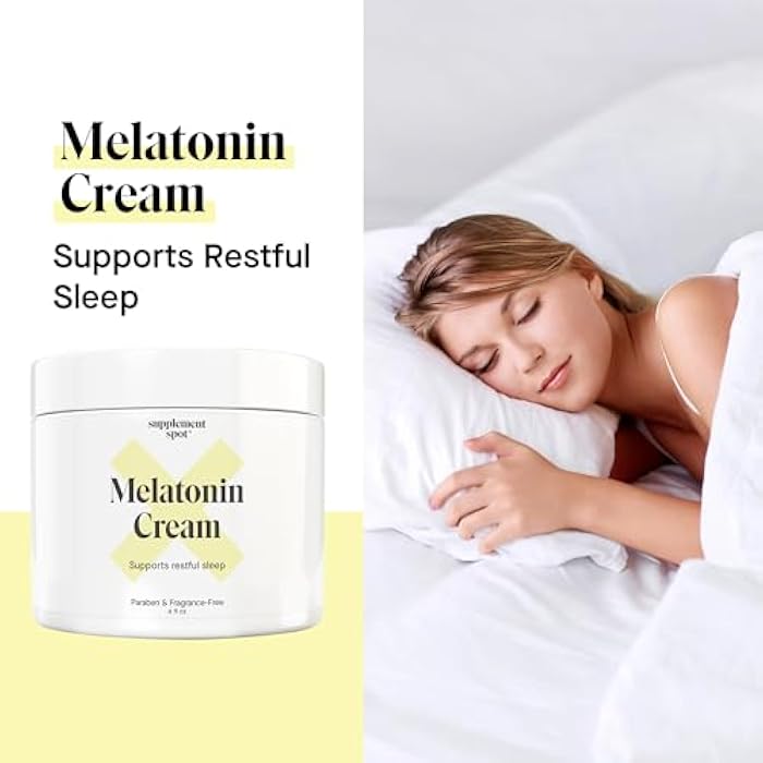 Supplement Spot Melatonin Cream for Restful Sleep – Melatonin Sleep Supplement Reset Biological Body Clock – Paraben, Fragrance-Free to Reduce Fine Lines & Wrinkles – Natural Sleep Cream (4 oz) - Image 2