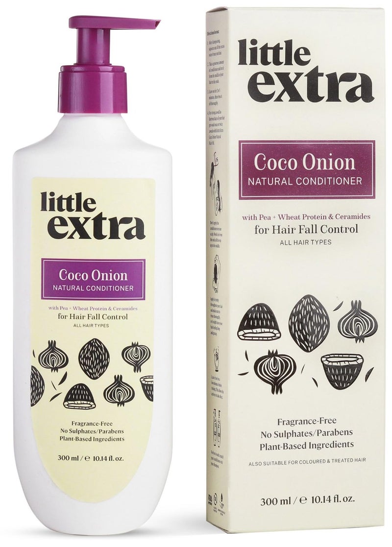 Little Extra Coco Onion Natural Conditioner (300ml) - For Hair Fall Control | Sulphate & Paraben Free | Suitable for Women & Men | with Coconut and Onion - Image 1