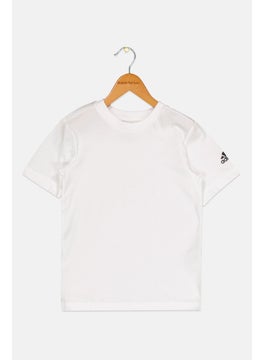 Adidas Kids Boy Short Sleeves Outdoor T-Shirt, White  - Image 1