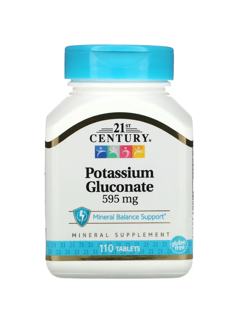 21st Century Potassium Gluconate Dietary Supplement 595mg - 110 Tablets - Image 1
