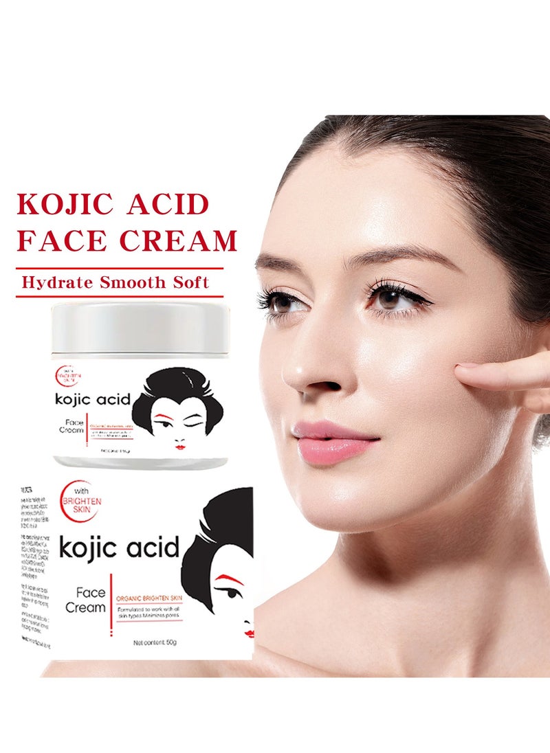 KOJIC ACID Kojie San Skin Lightening Soap Bars 65g + KOJIC ACID Face Cream Hydrate Smooth Soft 50g  - Image 2