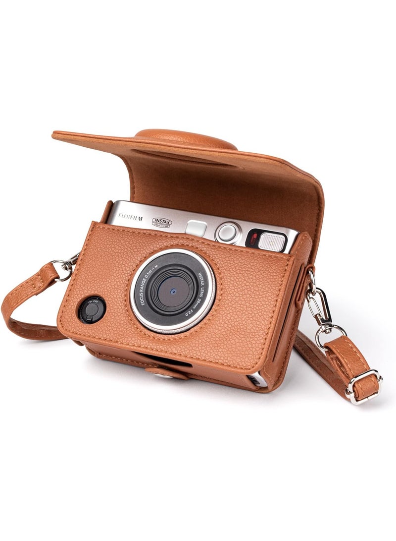 Mini EVO Case - Vintage PU Leather Protective Case for Fuji Instax Mini EVO Instant Camera - Removable Case with Adjustable Shoulder Strap Battery Charging Port - Image 1