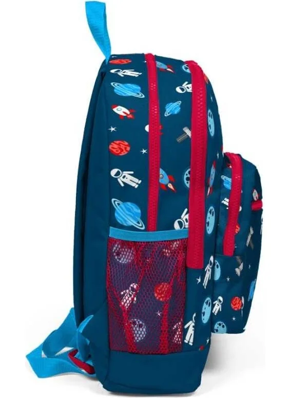 CORAL HIGH Kids Indigo Red Space Patterned Four Compartment School Backpack 23116