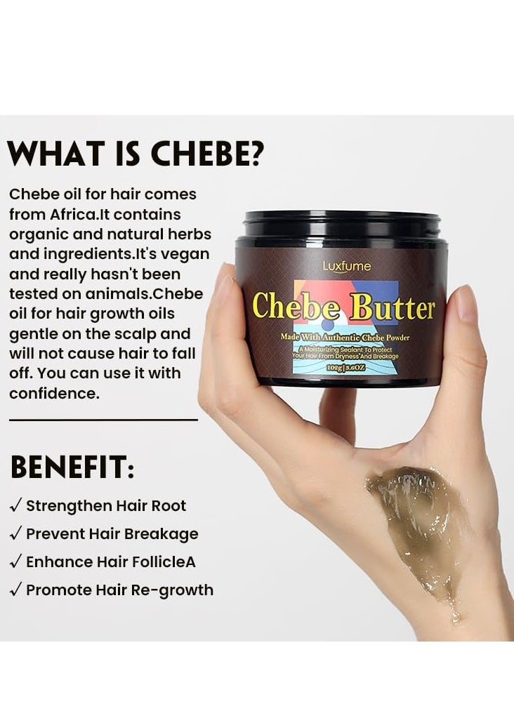 Luxfume - hebe Hair Butter, Organic Hair Growth Products Made With Chebe Powder, Castor Oil, Shea Butter, For Split Ends Treatment, Nourishing Vegan Afro Hair Products Oil For All Hair Types 102g - Image 1