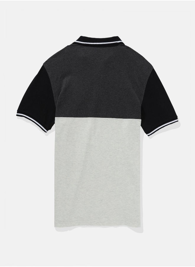 American Eagle - AE Colorblock Logo Flex Pique Polo Shirt - Image 1