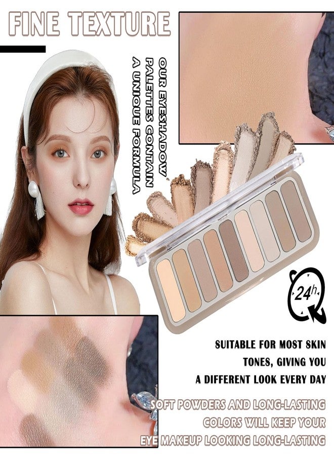LJYBoBin 9 Colors Eyeshadow Palette,Matte Blendable Eyeshadow Makeup with Brush Make Up Gift Kit,Long Wearing Waterproof Highly Pigmented Brown Nude Smoky Brown Eye Shadow Palettes A - Image 4