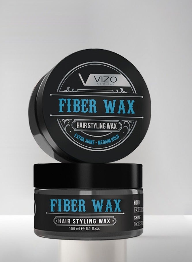 Vizo Professional FIBER Hair Styling Wax for Extra Shine Medium Hold 150ml - Image 1