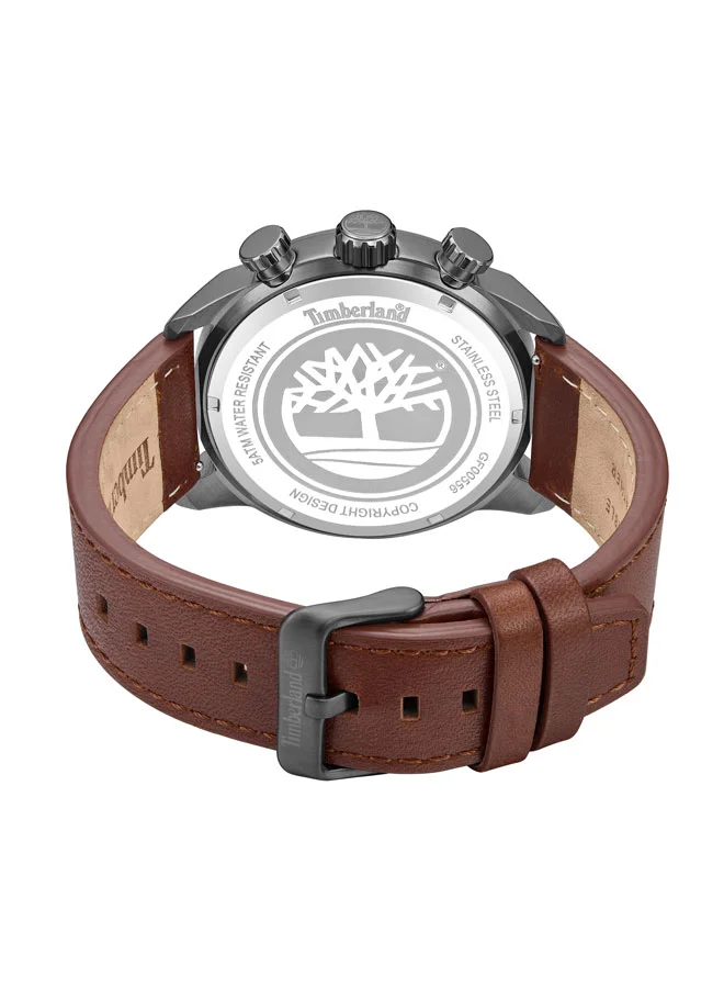 Timberland Men's Henniker Ii 46 mm Men's Multifunction Watch Green Dial  & Brown Leather Strap