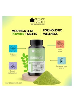 BLISS OF EARTH Bliss of Earth High Purity Moringa Oleifera Tablets 500gm With Quick Release & Enhanced Bioavailability, Green Superfood Supplement, 120 Tablets Pack of 2  - Image 2