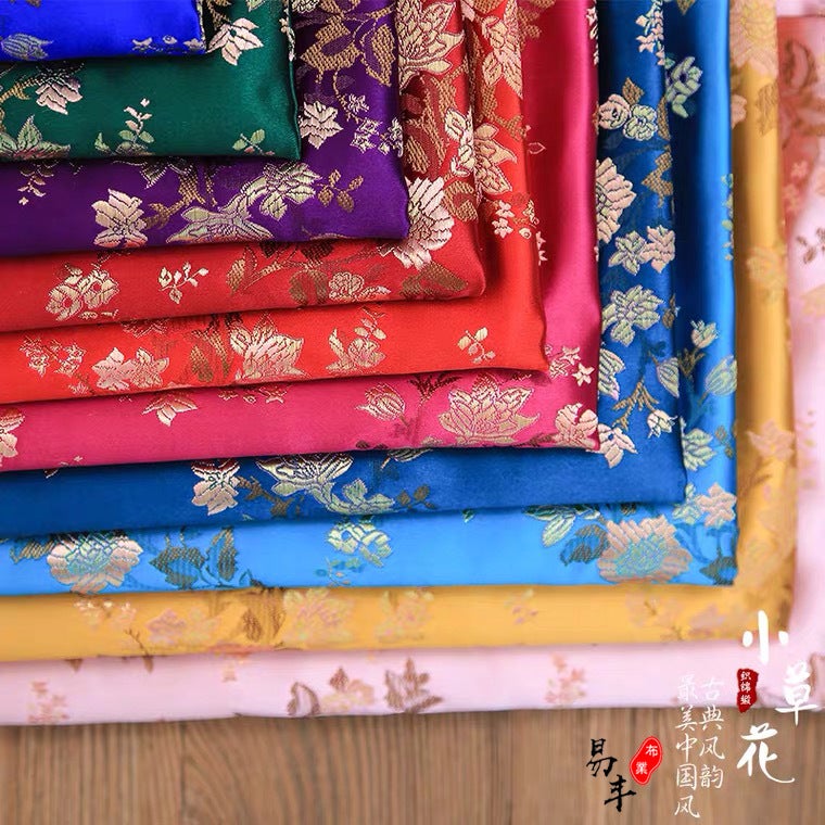 114 Nylon Brocade Jacquard Fabric Stars Small Grass Flower Pillow Cushion Handmade Fabric Diy Cheongsam Fabric - Image 3