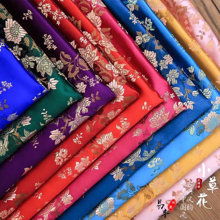 114 Nylon Brocade Jacquard Fabric Stars Small Grass Flower Pillow Cushion Handmade Fabric Diy Cheongsam Fabric - Image 2