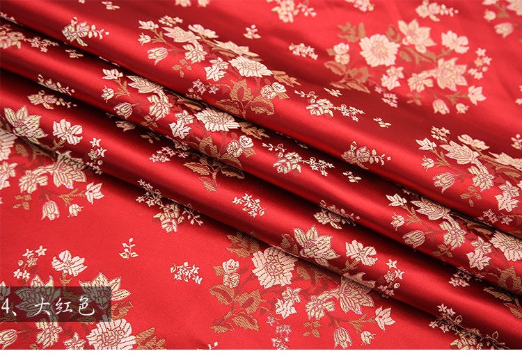 114 Nylon Brocade Jacquard Fabric Stars Small Grass Flower Pillow Cushion Handmade Fabric Diy Cheongsam Fabric - Image 1