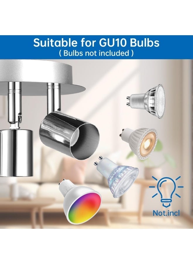 FDTY  GU10 Spotlight Ceiling Lamp, 4 Silver Kitchen Spot Lights for Ceiling, LED Rotatable GU10 Industrial Corridor Ceiling Light Accessories, Spotlight Bar Indoor Dimmable (Bulb Not Included) - Image 5