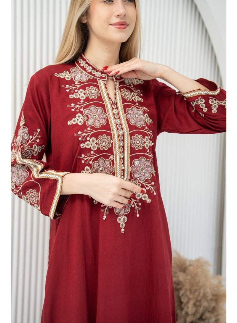 Brides Elegant jalabiya with luxurious embroidery for an elegant and attractive look SM - 14 - Image 3