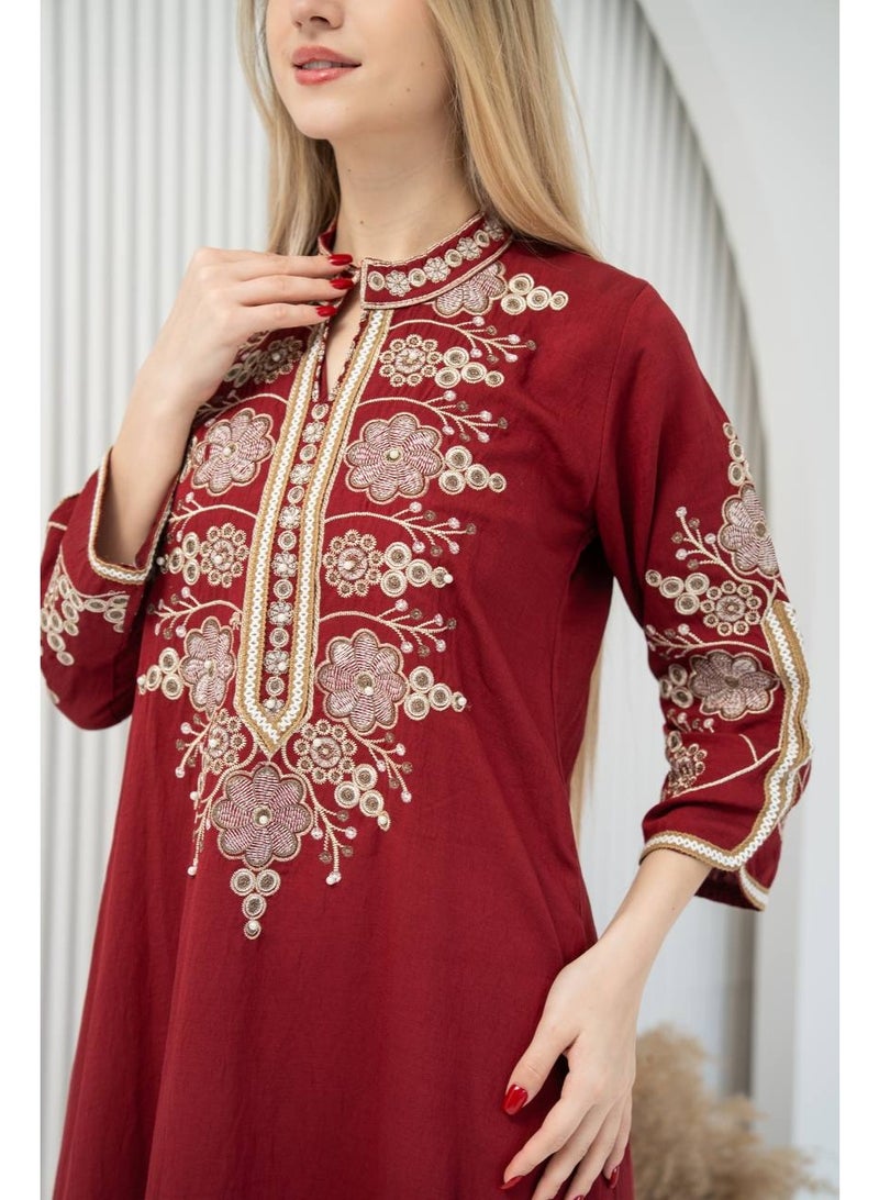Brides Elegant jalabiya with luxurious embroidery for an elegant and attractive look SM - 14 - Image 1