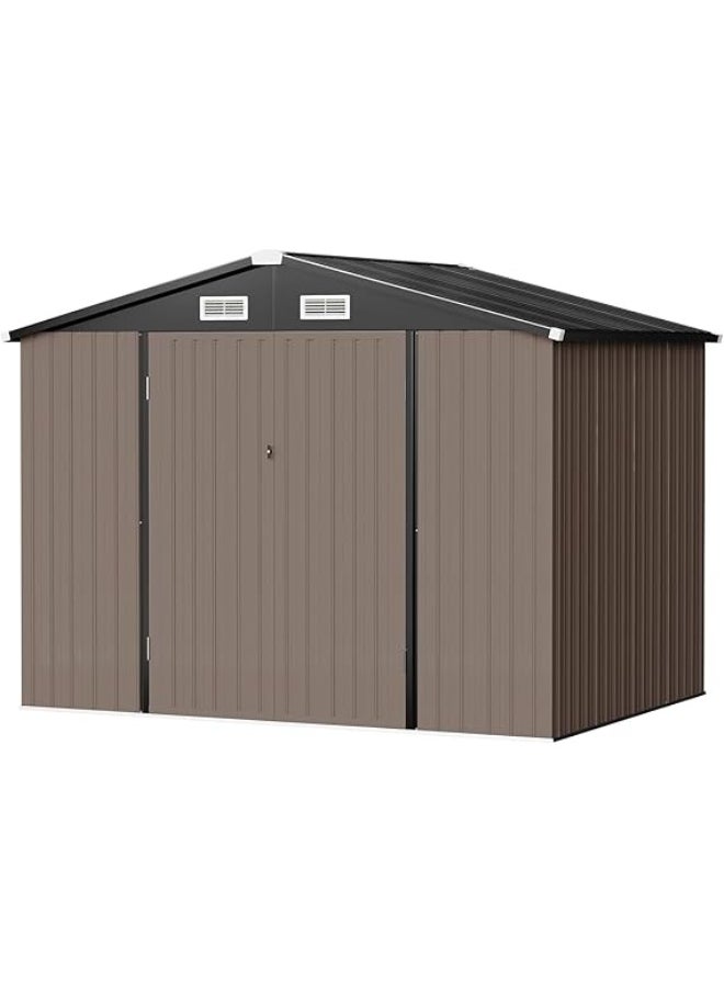 Anovara Anovara Outdoor Storage Shed Garden Metal Shed 182(L) X 121(W) X 195(H) cm 3500L Shed with Lockable Door for Storage Garden Tools, Bicycles, Patio Cushions (6x4 FT)  - Image 1