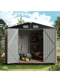 Anovara Anovara Outdoor Storage Shed Garden Metal Shed 182(L) X 121(W) X 195(H) cm 3500L Shed with Lockable Door for Storage Garden Tools, Bicycles, Patio Cushions (6x4 FT)  - Image 3