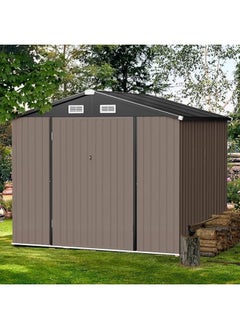 Anovara Anovara Outdoor Storage Shed Garden Metal Shed 182(L) X 121(W) X 195(H) cm 3500L Shed with Lockable Door for Storage Garden Tools, Bicycles, Patio Cushions (6x4 FT)  - Image 5