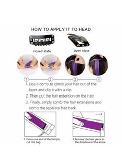 ECOCHARMS 10 PCS Colored Clip in Hair Extensions Green Hair Pieces Straight Hair Extensions Clip in for Woman Multi-Colors Party Highlights Hairpieces(Dark Teal Purple)  - Image 4