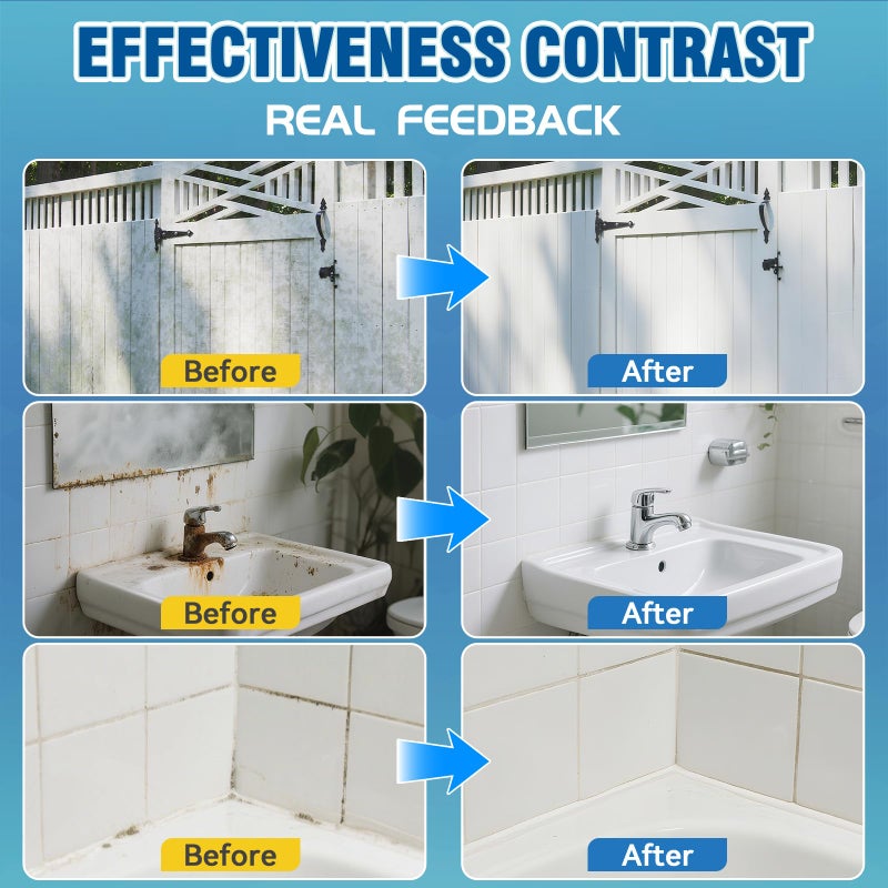 Mold Stain Cleaner Spray, All-Purpose Stain Cleaner for Bathroom, Kitchen, Decks, Patios, Outdoors, Household Stain Remover Spray Best for Tile, Wall, Grout, Fences, Furniture, Sink, Brick - Image 4