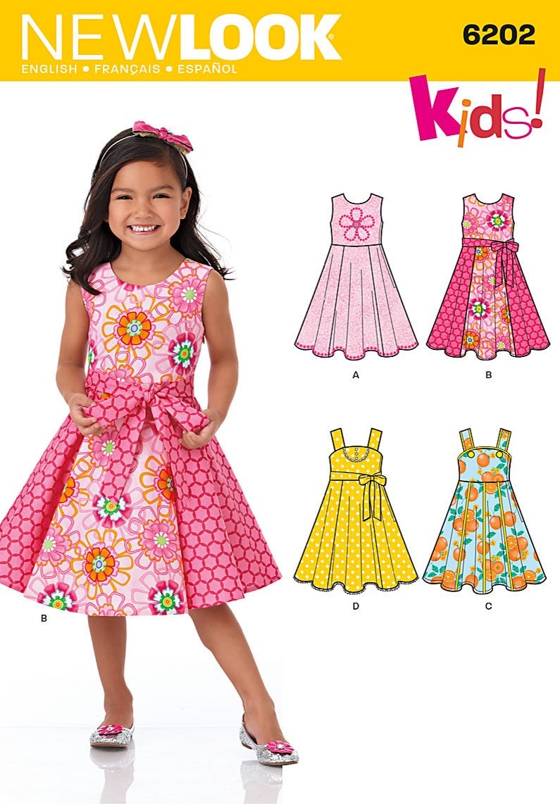 NEW LOOK Simplicity Creative Patterns New Look 6202 Childs Dress and Sash A 345678