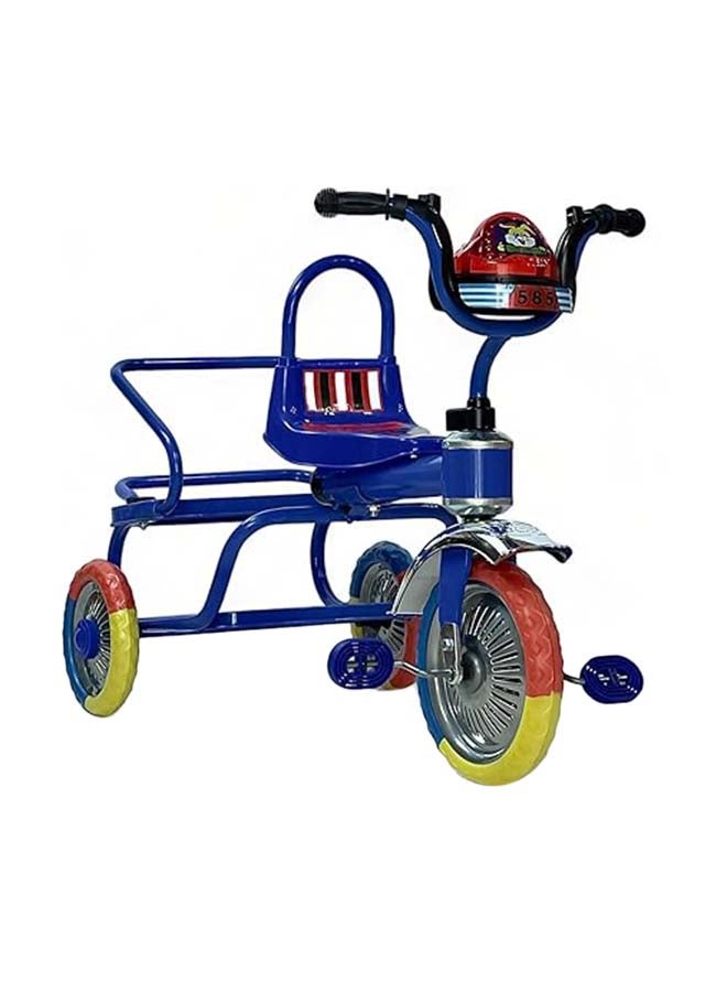 البدر دراجة توازن ثلاثية العجلات للأطفال بعمر 2-5 سنوات من البدر، دراجة ثلاثية العجلات للأطفال الصغار مزودة بمقعدين وموسيقى وأضواء، بلون أزرق - Image 1