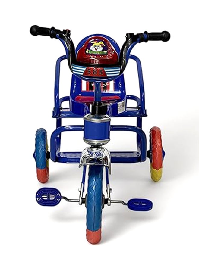 البدر دراجة توازن ثلاثية العجلات للأطفال بعمر 2-5 سنوات من البدر، دراجة ثلاثية العجلات للأطفال الصغار مزودة بمقعدين وموسيقى وأضواء، بلون أزرق - Image 2