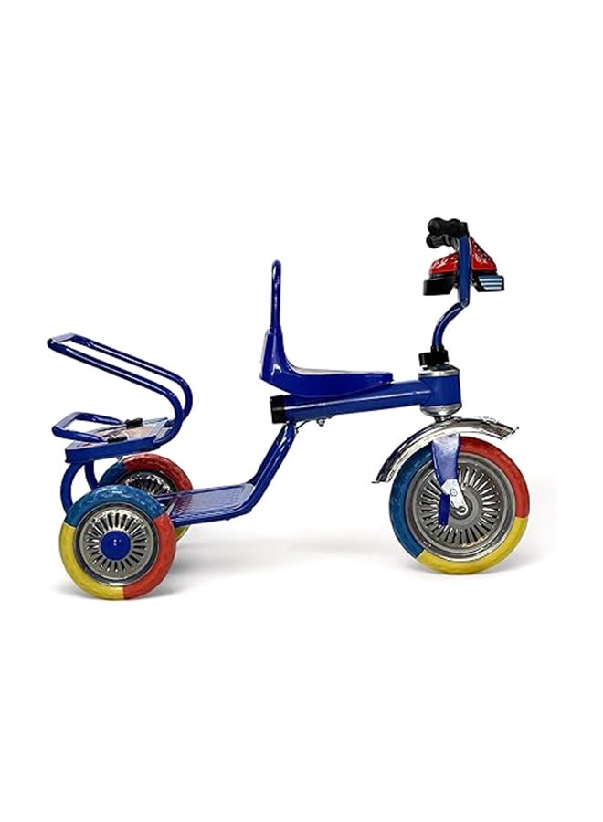 البدر دراجة توازن ثلاثية العجلات للأطفال بعمر 2-5 سنوات من البدر، دراجة ثلاثية العجلات للأطفال الصغار مزودة بمقعدين وموسيقى وأضواء، بلون أزرق - Image 3