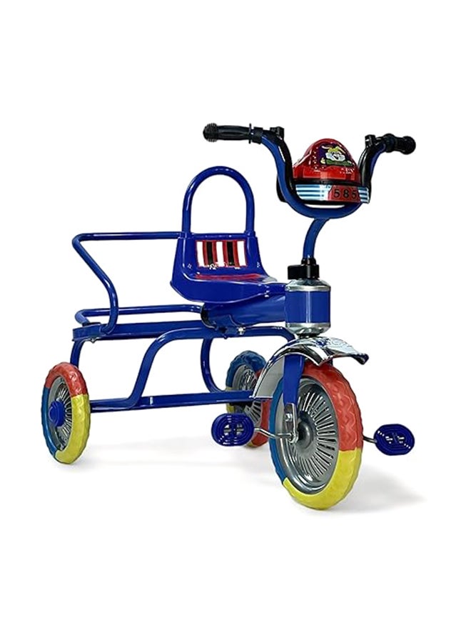 البدر دراجة توازن ثلاثية العجلات للأطفال بعمر 2-5 سنوات من البدر، دراجة ثلاثية العجلات للأطفال الصغار مزودة بمقعدين وموسيقى وأضواء، بلون أزرق - Image 5