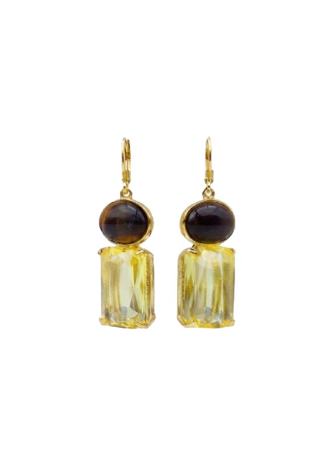 Yellow Crystal Gold Earring - Image 1