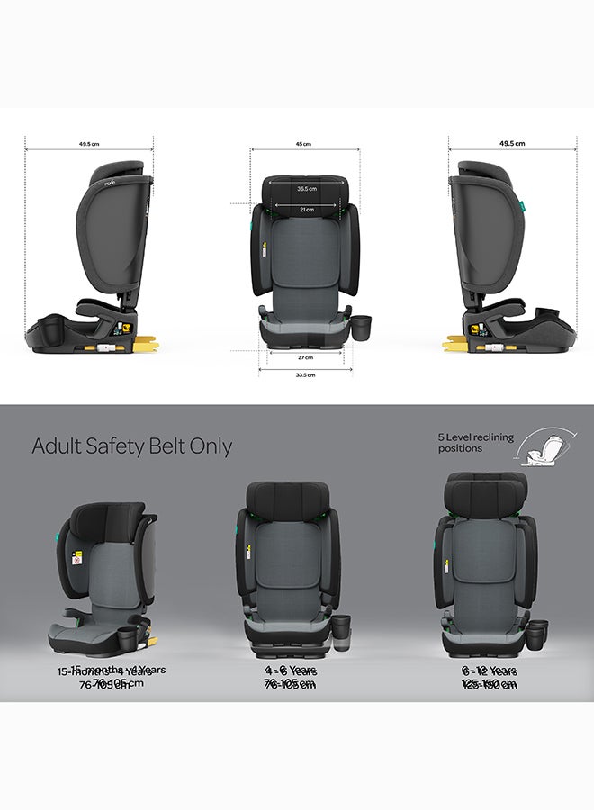 Moon Folda Go ECE R129 i-Size  Foldable Car Seat with ISOFIX-Black - Image 3