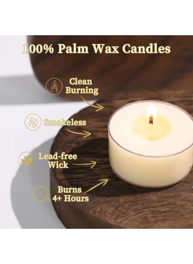LAMORGIFT Scented Tea Lights Candles, Vanilla Embrace, 8 Pack – 100% Palm Wax Scented Tealights, Ivory Color, 6 Hour Long Burning, Vanilla Aromatherapy Tea Lights Candles for Relaxation, Home, Spa, Events - Image 4