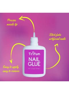 Triton Ultra Quick Nail Adhesive Glue Nail Decorations Art Accessories Broken Cracked Artificial Fake Nails Precision Manicure Glue 20G  - Image 3