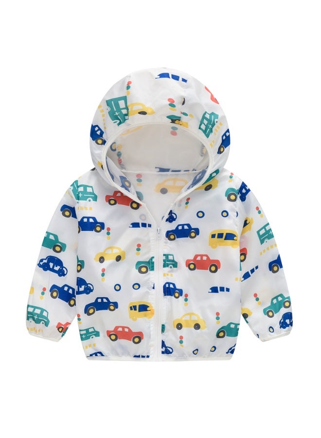 جاكيت خارجي للأطفال بديم طراز جديد مع قبعة للحماية من الشمس، للجنسين الأولاد والبنات