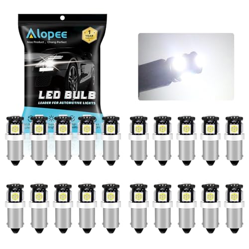 Alopee 20 Pack 1445 Led Bulb White 1820 Bulb DC 12V for BA9S 1815 1816 1893 1895 53 57 64111 755 Car Ash Tray Light Bulb Trans Indicator Light Bulb Clock Light Glove Box Instrument Panel Light Bulb - Image 1