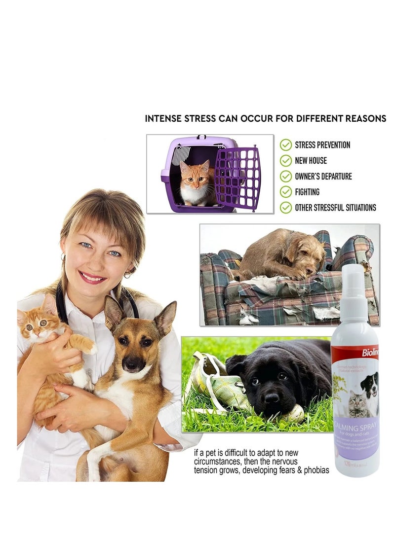 Bioline رذاذ مهدئ للقطط والكلاب 120 مل - Image 2