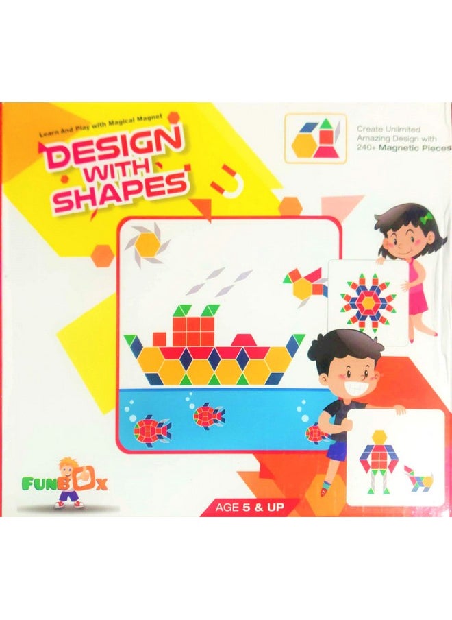 Negi - Negi Design with Shapes Big Magnetic Puzzle for Kids, 240 Pieces in 6 Colours - Image 1