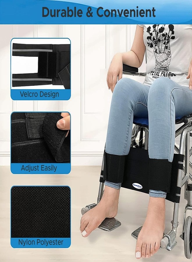 KosmoCare Wheelchair Foot Strap| Adjustable Leg Support for Wheelchair| Restraints foot and Prevents from Sliding| Safety leg strap for Seniors and physically disabled | Wheel Chair Accessories| Black - Image 2