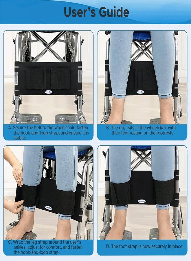 KosmoCare Wheelchair Foot Strap| Adjustable Leg Support for Wheelchair| Restraints foot and Prevents from Sliding| Safety leg strap for Seniors and physically disabled | Wheel Chair Accessories| Black - Image 5