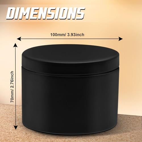 YJHSS 12-Pack 12oz Candle Tins with Lids, Metal Candle Jars for Candle Making, Bulk Empty Containers for Beginners & DIY Storage -Black - Image 2