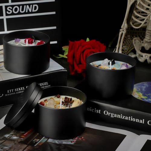 YJHSS 12-Pack 12oz Candle Tins with Lids, Metal Candle Jars for Candle Making, Bulk Empty Containers for Beginners & DIY Storage -Black - Image 5