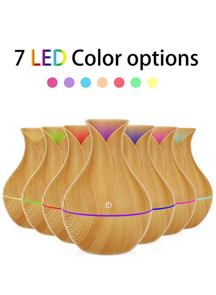 Perfii مرطب هواء بالموجات فوق الصوتية بسعة 130 مل مع 7 مصابيح LED متغيرة الألوان - موزع زيوت عطرية برائحة الخشب البارد للمنزل وغرفة النوم والمكتب والمنتجعات الصحية وغرفة الأطفال - Image 2