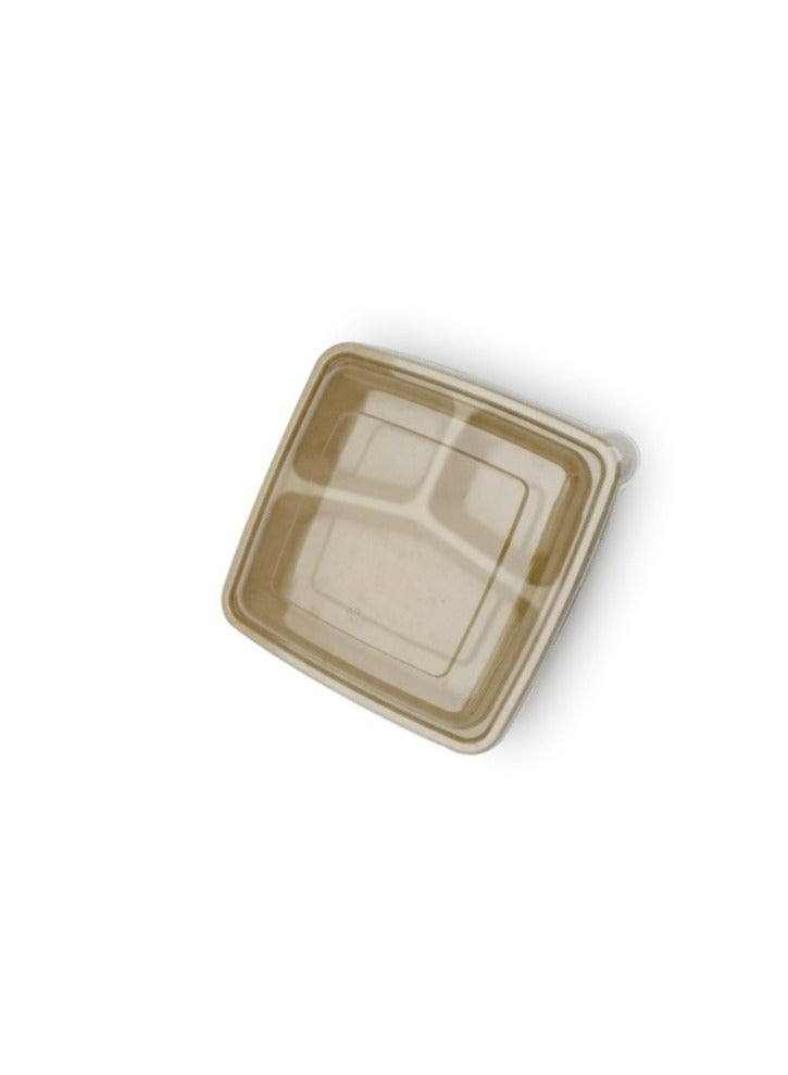 ProdelPak Eco-Pulp Square 3-Comp with Lid (Pack of 25) - Image 4