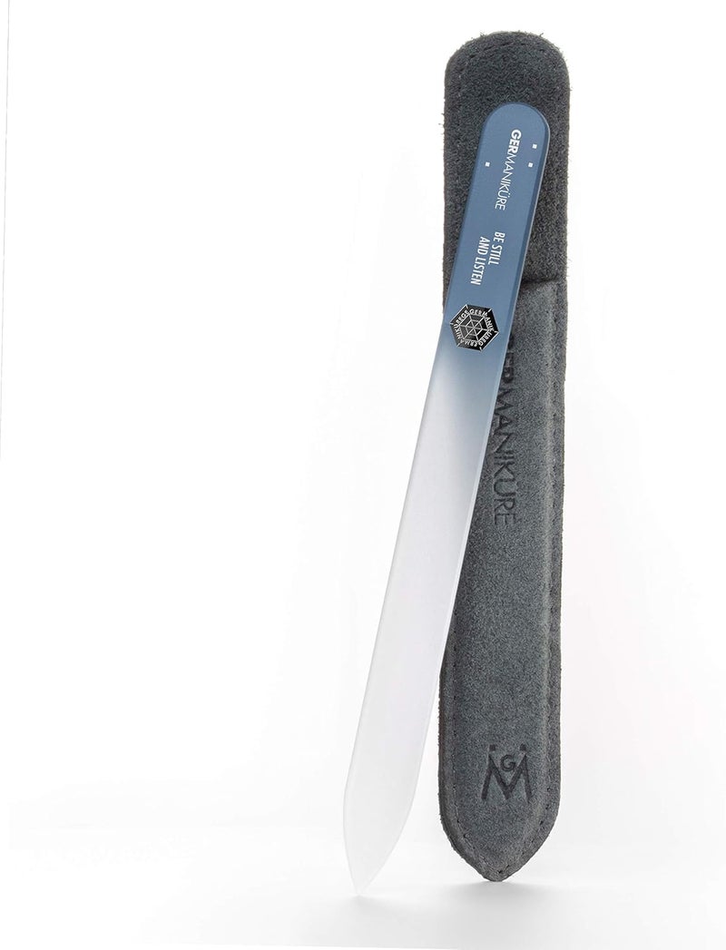 GERMANIKURE Glass Nail File in Suede Sleeve - Be Still and Listen - Professional Crystal Nail File for Natural Nails - Ideal Manicure & Pedicure Tool for Smooth, Easy Shaping - Nail Care Gift User tested optimized build - Image 1