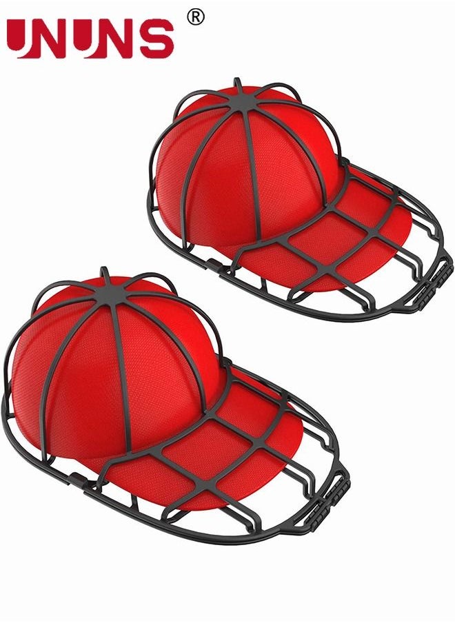UNUNS 2-Pack Baseball Cap Washer,Baseball Cap Washing Frame Cage,Perfect Baseball Hat Protector Storage Organizer Rack,Hat Protector Racks For Washing Machine,Black  - Image 1