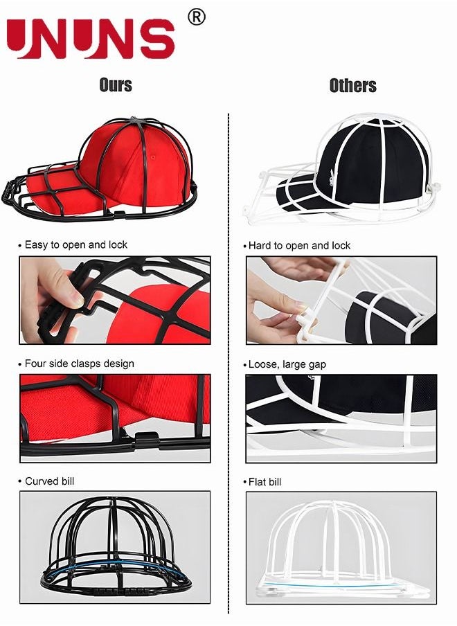 UNUNS 2-Pack Baseball Cap Washer,Baseball Cap Washing Frame Cage,Perfect Baseball Hat Protector Storage Organizer Rack,Hat Protector Racks For Washing Machine,Black  - Image 5