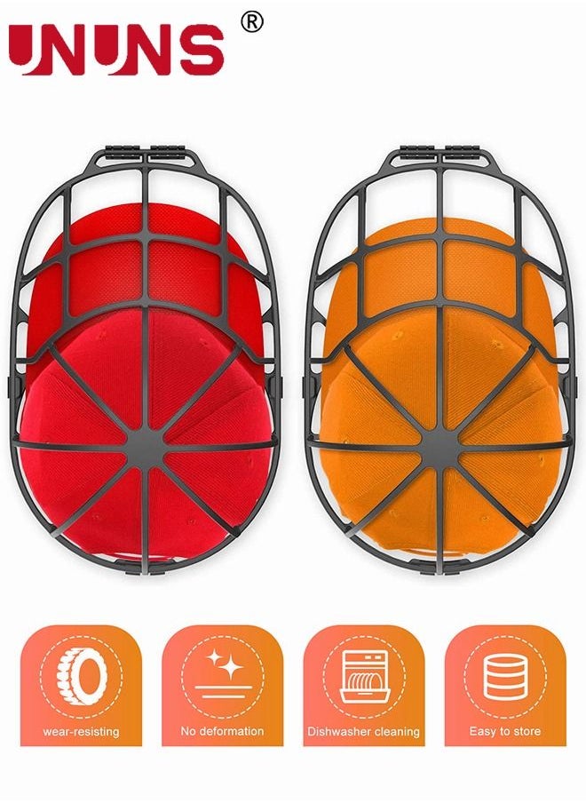 UNUNS 2-Pack Baseball Cap Washer,Baseball Cap Washing Frame Cage,Perfect Baseball Hat Protector Storage Organizer Rack,Hat Protector Racks For Washing Machine,Black  - Image 2
