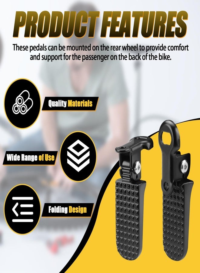 ACOSIY Mini Bike Foot Pegs, 1 Pair Foldable Motorcycle Foot Rest, Non-Slip Aluminium Alloy Rear Pedals Ideal for Mountain Bike, Folding Bicycle, Cycling Commute - Image 2